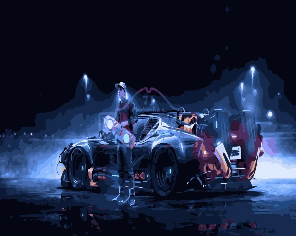 MaHuaf i323 Back to the future DIY oil painting by numbers