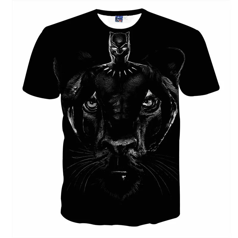 Men Black Panther T Shirt Over Size 3D Print T shirt Men's O neck Short