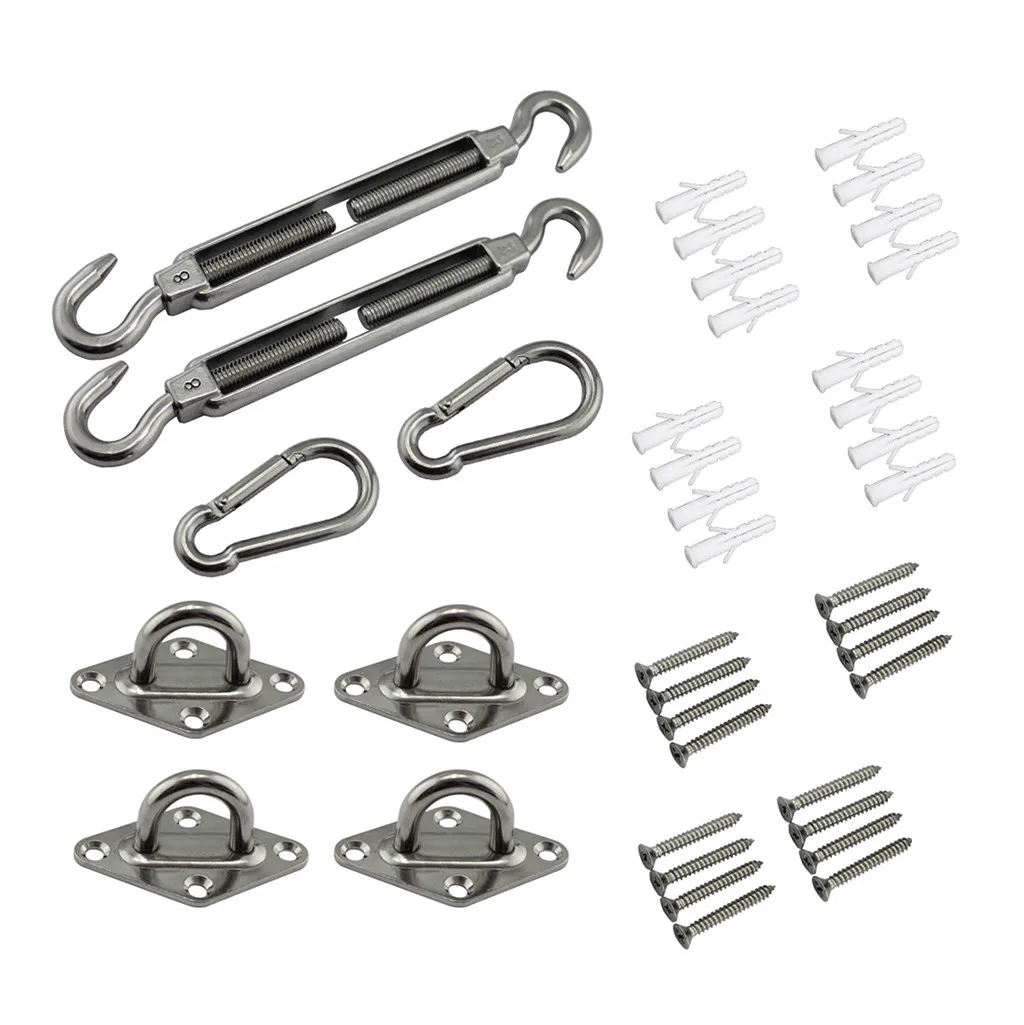 

Sail Hardware Kit for Rectangle and Square Sun Shade Sails Installation 40 Pcs New Arrival Dropshipping