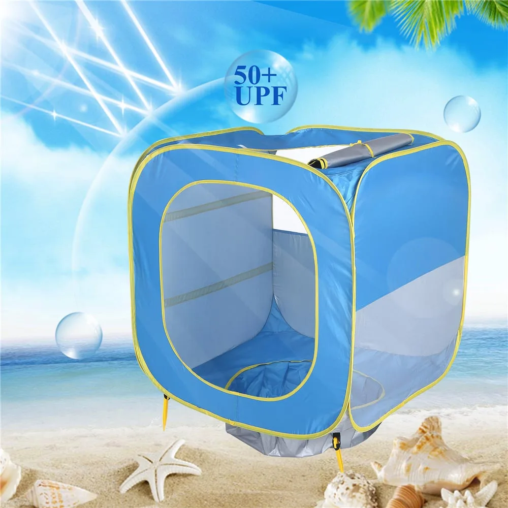 

Baby Pool Tent Baby Beach Tent with Pool and Fluorescent Wristband 50+UPF UV Protection Sun Shelter for Infant Aged 0-3