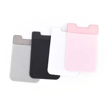 

Sticker Pocket Women Men Fashion Solid Simple Card Holder Elastic Lycra Adhesive Cell Phone Wallet Case Credit ID Card Holder