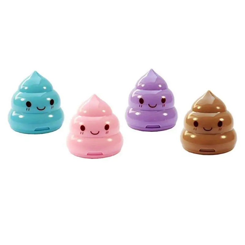 

3PCS Cute Creative Pencil Sharpener 2 Holes Pattern of Poop-Random Color