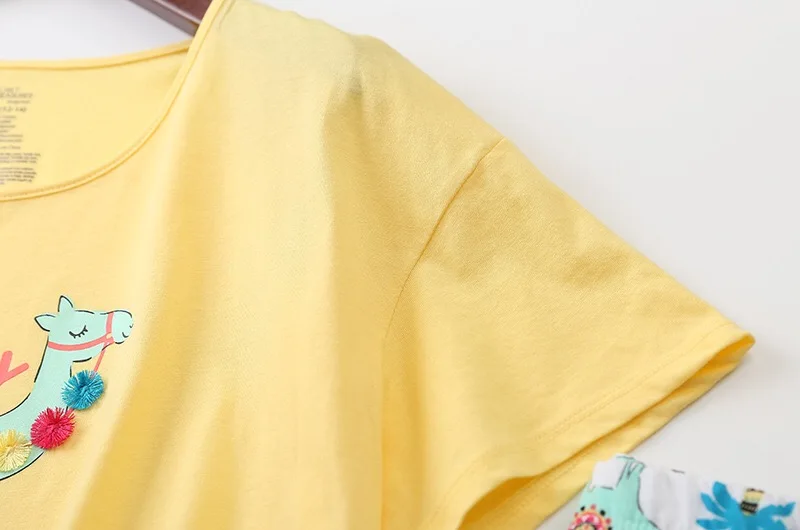 Женский пижамный комплект, летняя Милая одежда для сна с рисунком животных, милый корейский стиль, свободная тонкая женская домашняя одежда, мягкая повседневная одежда
