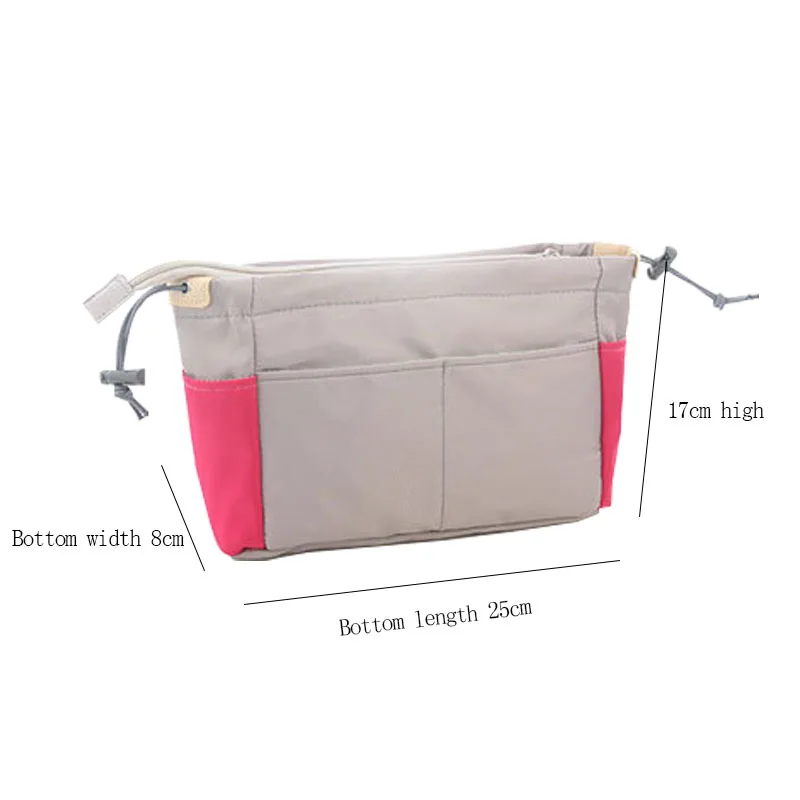 Organizer Insert Bag Women Nylon Travel Insert Organizer Handbag Purse Large Liner Lady Makeup Cosmetic Bag Cheap Female Tote