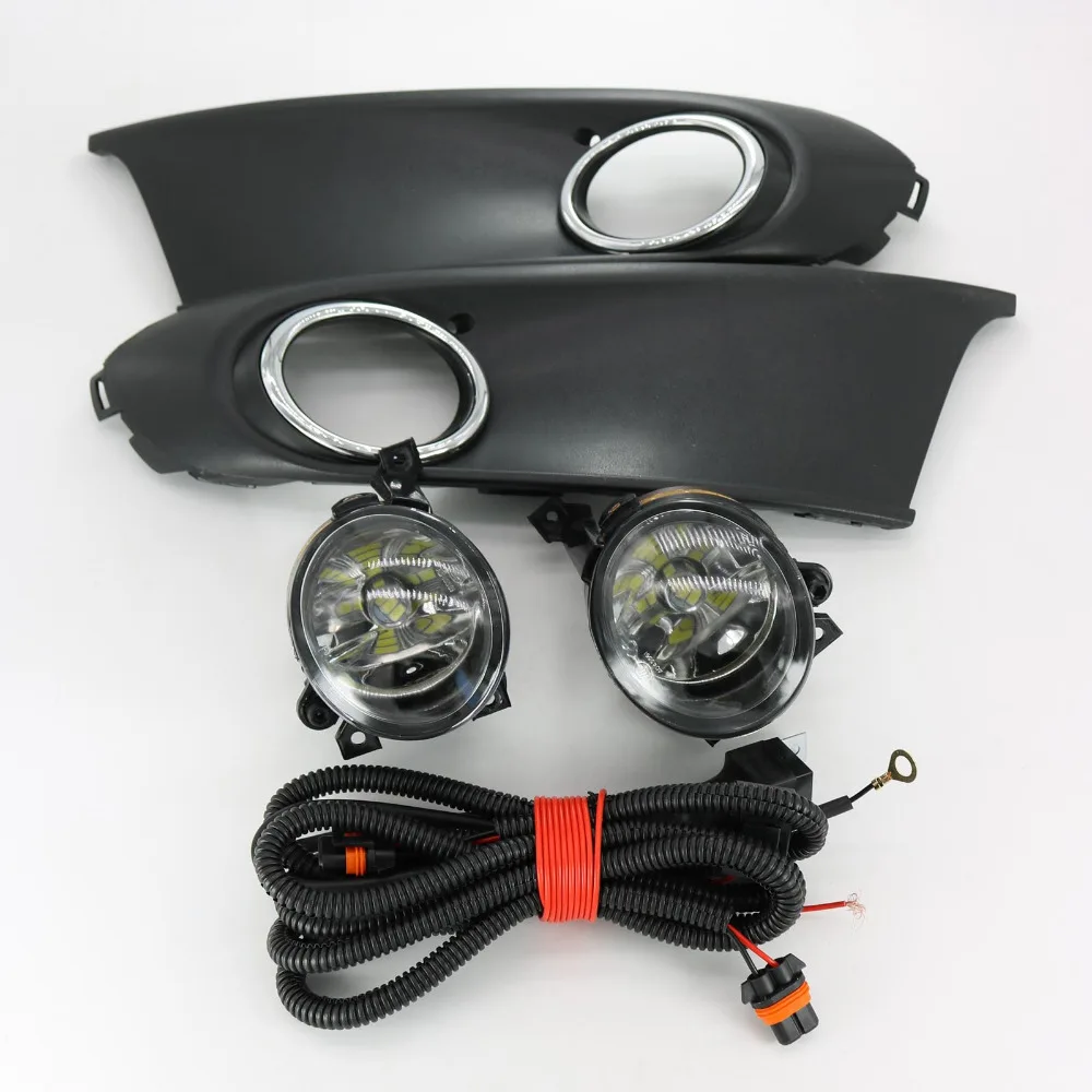 

LED light For VW Polo Vento Sedan Saloon 2011 2012 2013 2014 2015 2016 LED Fog Light Fog Lamp Grille Cover Harness Assembly