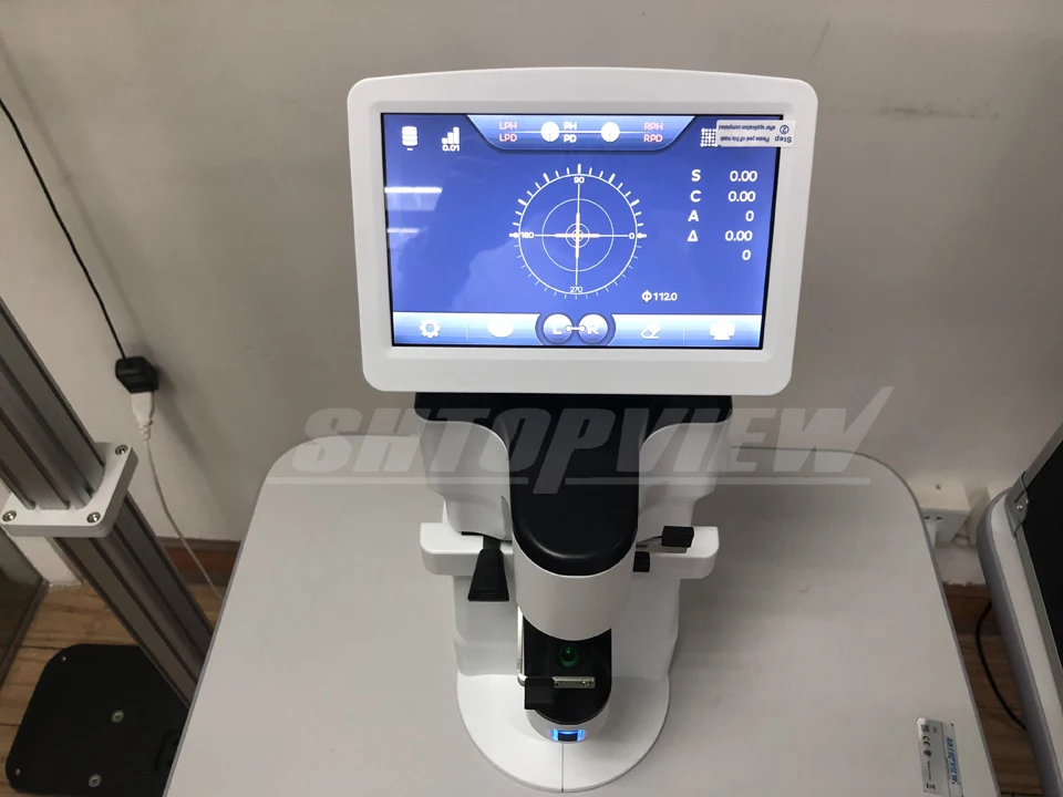 D910 новейший цифровой автоматический lensmeter lensometer Focimeter цветной сенсорный экран металлические тестовые части