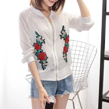 4xl plus big size jackets women spring autumn winter 2017 sun-protective clothing new black white short coats female Y0412