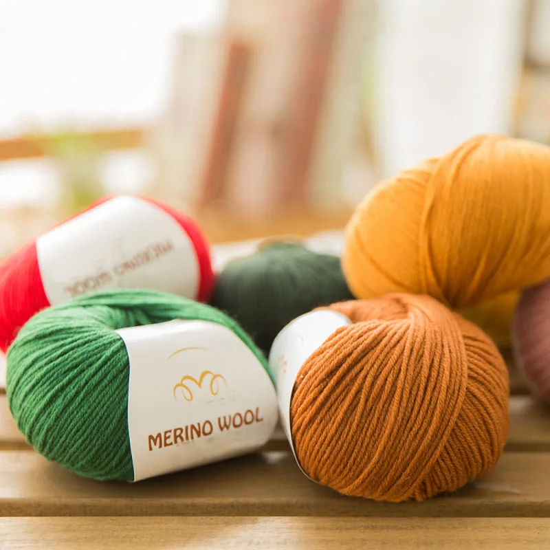3 Pcs Lot 100 merino wool yarn hand knitting cashmere baby Kids scarves socks soft thick 2