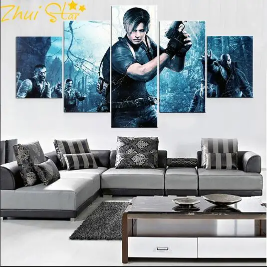

Zhuistar 5 Panel diy " Game Resident Evil" Diamond Square/Round Inlay Diamond Embroidery Home Decor