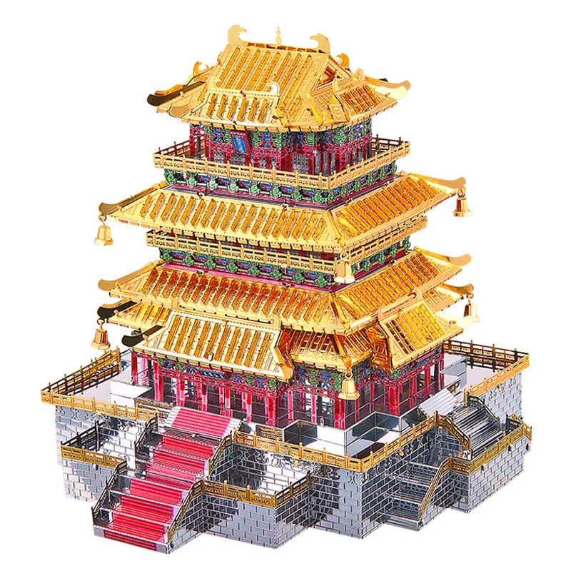 

2018 Piececool 3D Metal Puzzle Figure Toy GUANQUE TOWER building model Educational Puzzle 3D Models Gift Toys For Children