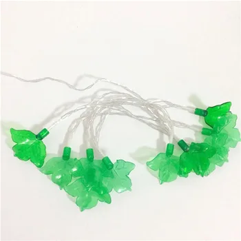 

Green leaf LED Copper Wire Star Curtain String Lights Lamp Fairy Lighting for Outdoor Wedding Christmas Decoration Battery