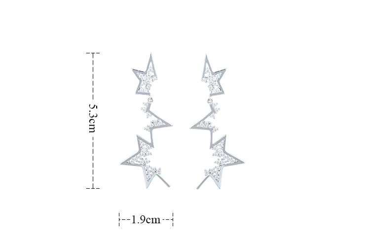 GAOLA звезды симметричные кисточки длинные женские серьги вечерние серьги с кубическим цирконием GLE5667