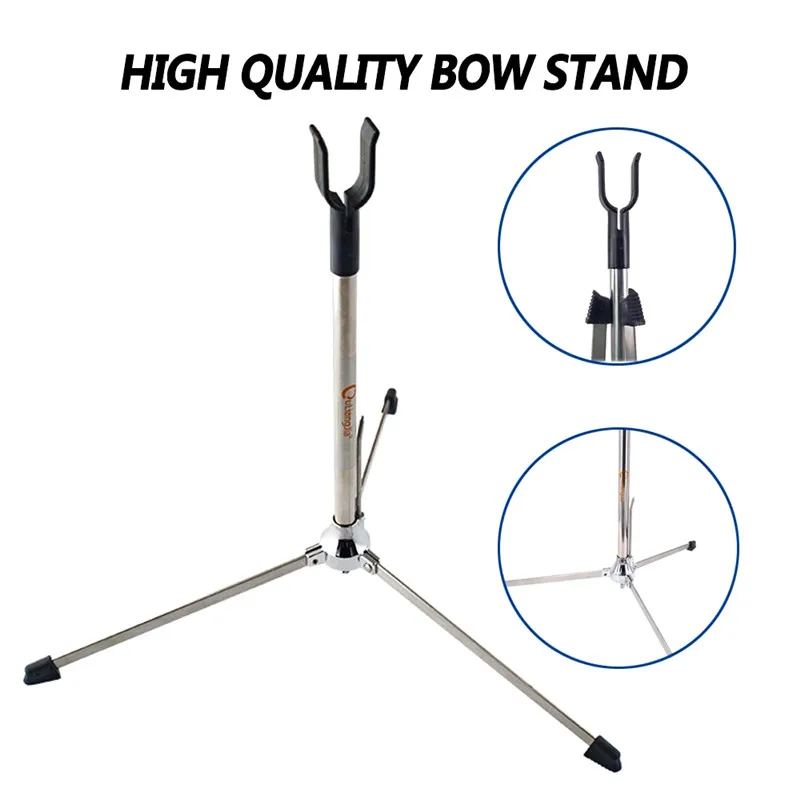 

Recurve Bow Holder Bowstands Stainless Steel Bow Stand Racks Archery Stand For Hunting Shooting