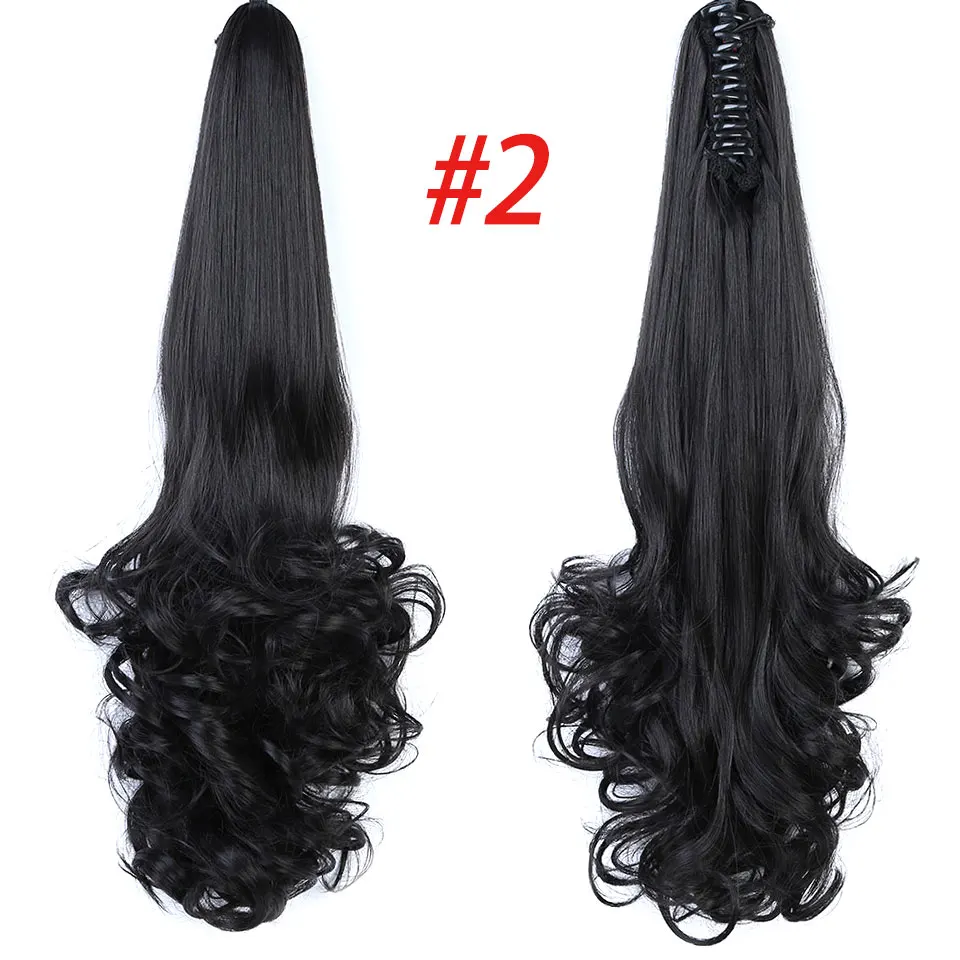 AOSI WIG Long Wavy Ponytail Natural Fake Hair Tails Women Heat Resistant Synthetic Ponytails Women Fault Hair Pieces Hairstyle