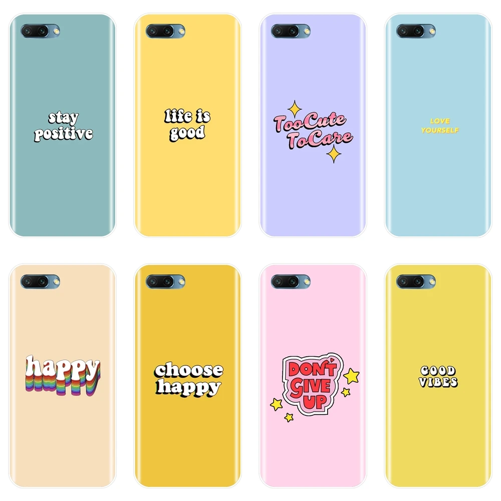 

Yellow Quote Silicone Phone Case For Huawei Honor 7 8 9 10 Lite Soft Back Cover For Huawei Honor 10 9 8 8X MAX 7 7S 7X 7A 7C Pro