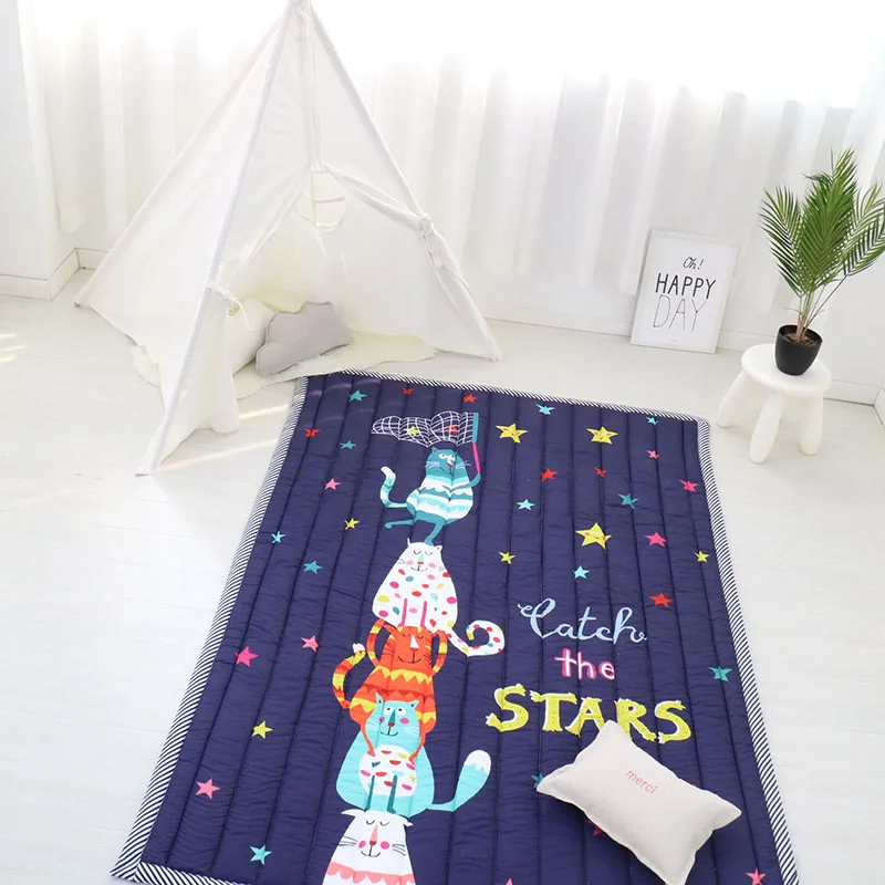 Muslinlife младенческий детский игровой коврик, звезды узорные для детей Дети Gamemat, мягкий Противоскользящий пол Craw, 140*200 см - Цвет: Catch the star
