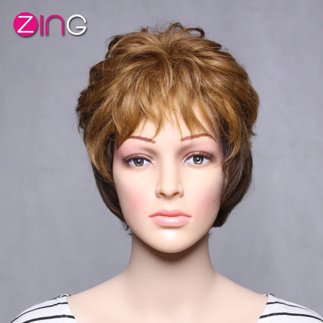 Zing Hair Ombre Wig Dark Brown And Light Brown Color Cute Short