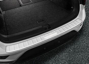 

For VW Volkswagen T-ROC 2017 2018 Stainless Steel Outer Rear Bumper Protector Guard Plate Trim 1pcs Car Styling Accessories