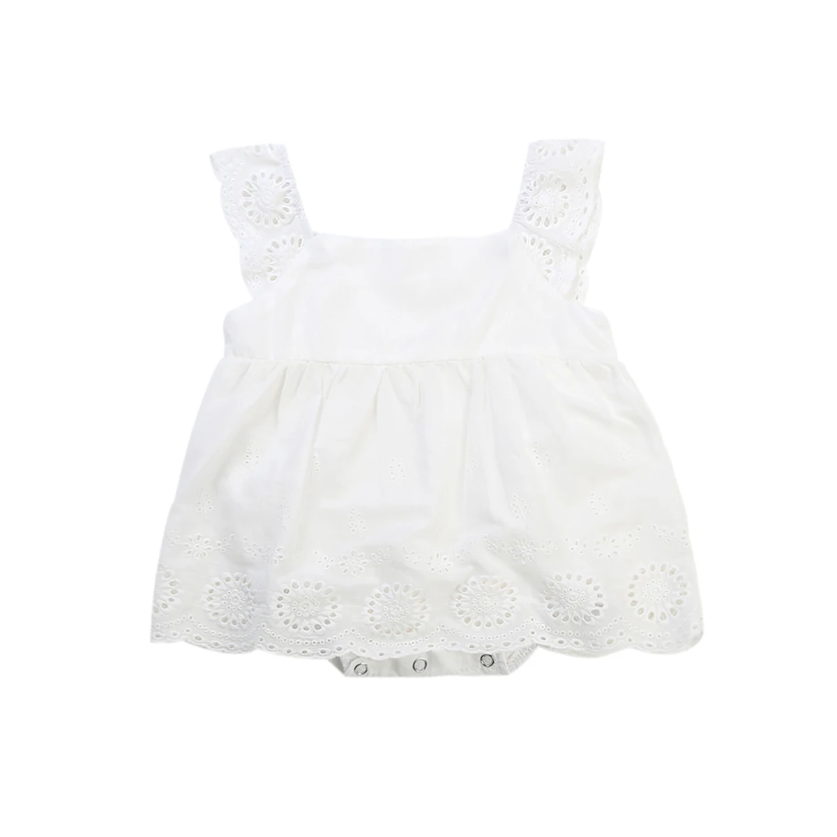 

2017 New Baby Summer Rompers Infant Baby Girl Cotton Romper Sleeveless Hollow Out Jumpsuit White Cute Outfits Sunsuit Clothes