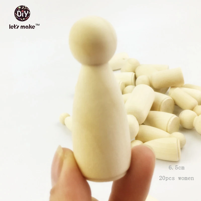 Let S Make Wooden Peg Dolls Unfinished Wooden People Big Size 6 5cm