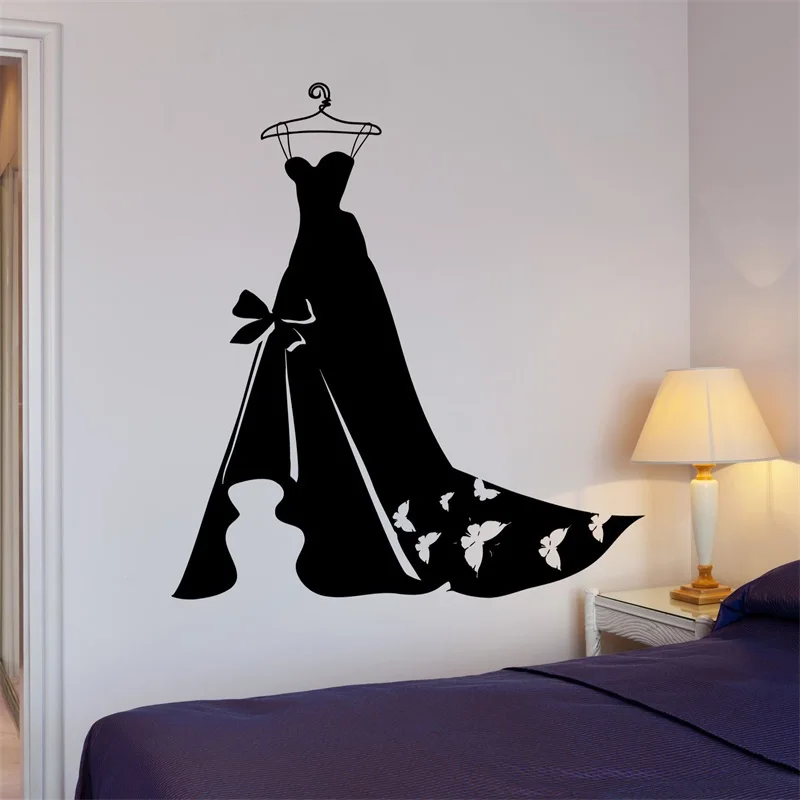 Wall Decal Wedding Dress Women's Clothing Fashion Vinyl Stickers Artin
