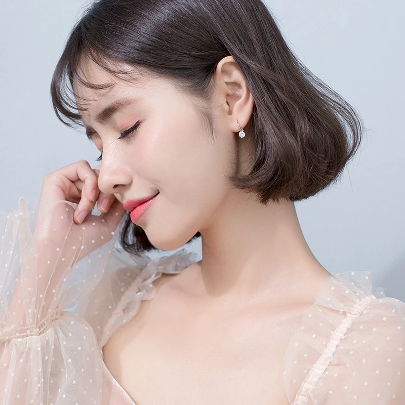 INZATT 100% 925 Sterling Silver Bohemia Geometric Round Zircon Hoop Earrings For Women Party FINE Jewelry Accessories Gift