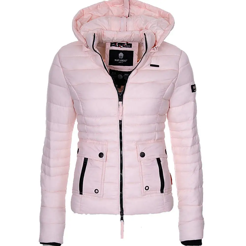 ZOGAA Брендовое Новое Женское зимнее пальто хлопковое теплое пальто повседневная однотонная зимняя куртка женские парки верхняя одежда - Цвет: Pink