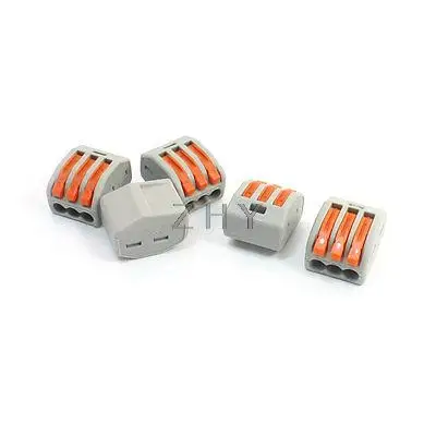 

5 Pcs Lever Clamp 3way Circuit Board Connector Terminal Block AC250V