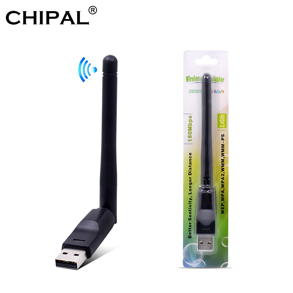 

CHIPAL 10PCS 2dbi 2.4G 802.11n/g/b RT5370 chipset 150M External USB WiFi Adapter Antenna Dongle Mini Wireless LAN Network Card