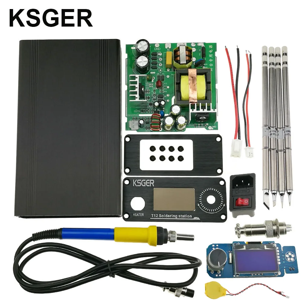 KSGER 9501 паяльная ручка V2.1S T12 STM32 OLED цифровой регулятор температуры с электрическим