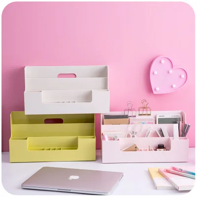 Multifunctional Office Desk Sets Desk Accessories Stationery Organizer Classified Office Organizer Plastic Storage Box