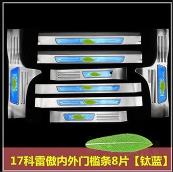 

External internal Paint Scuff Plate//Door Sill Rear bumper Protector Sill Auto parts for Renault KOLEOS 2017 2018 Car styling