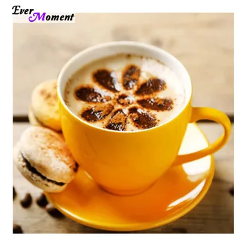 

New arrival Coffee cup DIY diamond embroidery square diamond cross stitch rhinestone paste canvas painting Handicraft ASF275