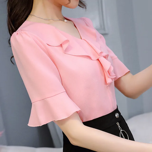 women's short sleeve blouses for work