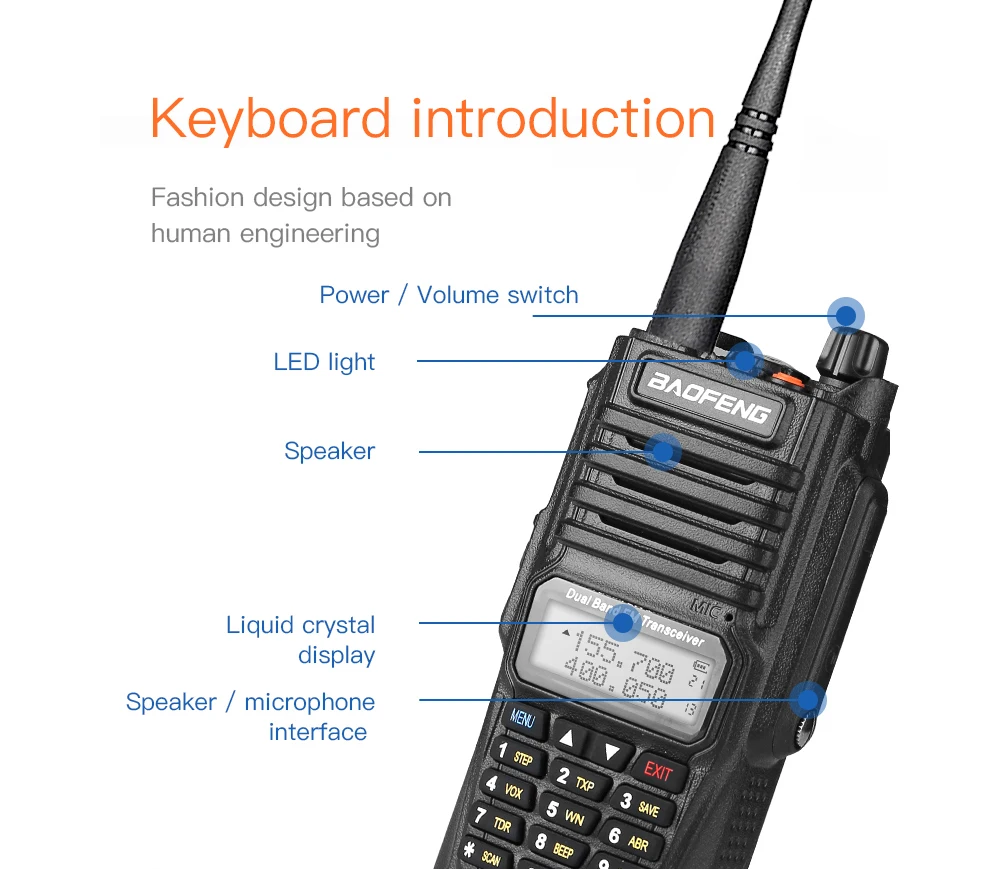 Baofeng UV-9R плюс влагонепроницаемые Walkie Talkie двухстороннее радио Двухдиапазонный портативный 10 км дальний UV9R CB Ham портативное радио