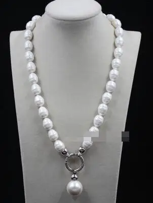 

Free shipping June Pearl South Sea Baroque White Shell Pearl Necklace