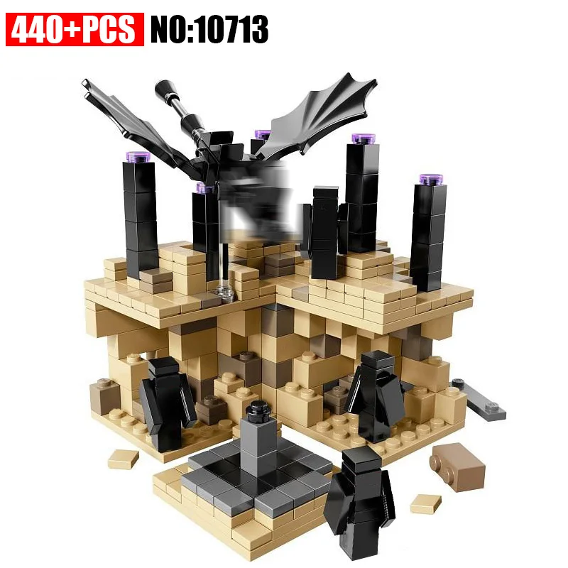 

NEW 10173 My World Minecraft The End 440pcs Building Blocks Brick educational toy for children Christmas gifts brinquedos 21107