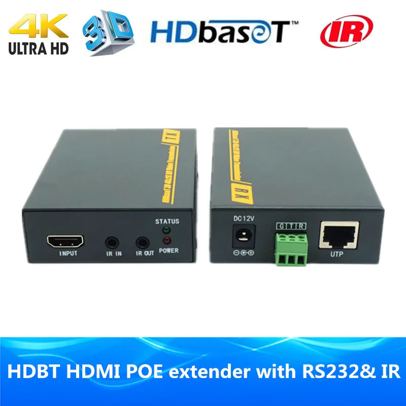 230ft 4K x 2K 3D+ EDID+ IR+ RS232+ HDBaseT+ POE+ HDMI удлинитель 70m HDMI1.4v HDBT HDMI удлинитель по Ethernet RJ45 cat6 кабель