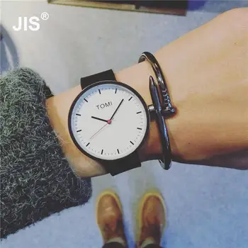 

Simple Style Fashion Casual Black Brown Leather Bracelet Wrist Watch Gift for Men Women Young Students