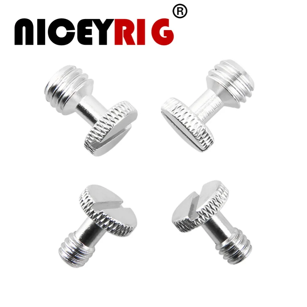 

NICEYRIG DSLR Rig 1/4" 3/8" Screw Tripod Camera Rig Adapter 2 Pieces of 3/8" Screw and 2 Pieces of 1/4" Screw in a Package