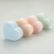 4 шт./лот в форме сердца Карамельный цвет мягкой волшебной красоты чистка лица воздушные накладки косметический Мягкий очищающий смывание макияжа с лица губки