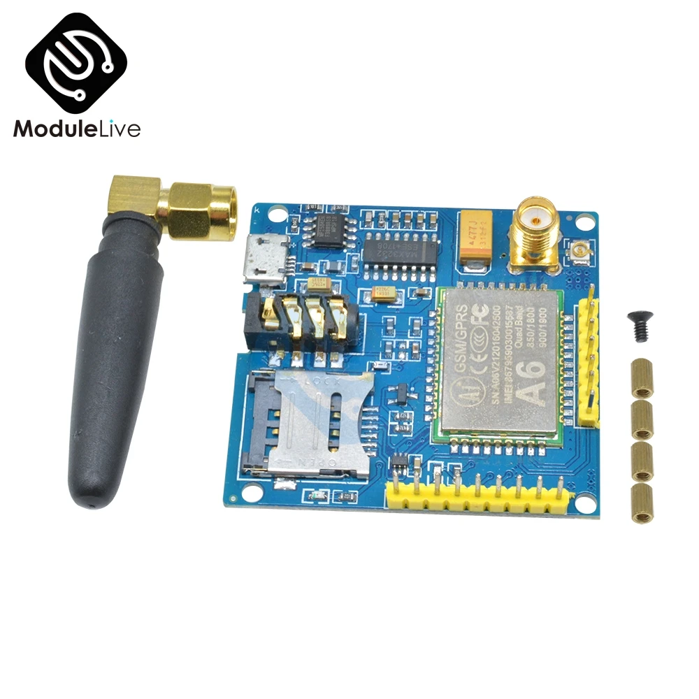 1 компл. A6 GSM модуль GPRS ttl/RS232 последовательный развитию с антенной GPRS Беспроводной передачи данных текст заменить SIM900