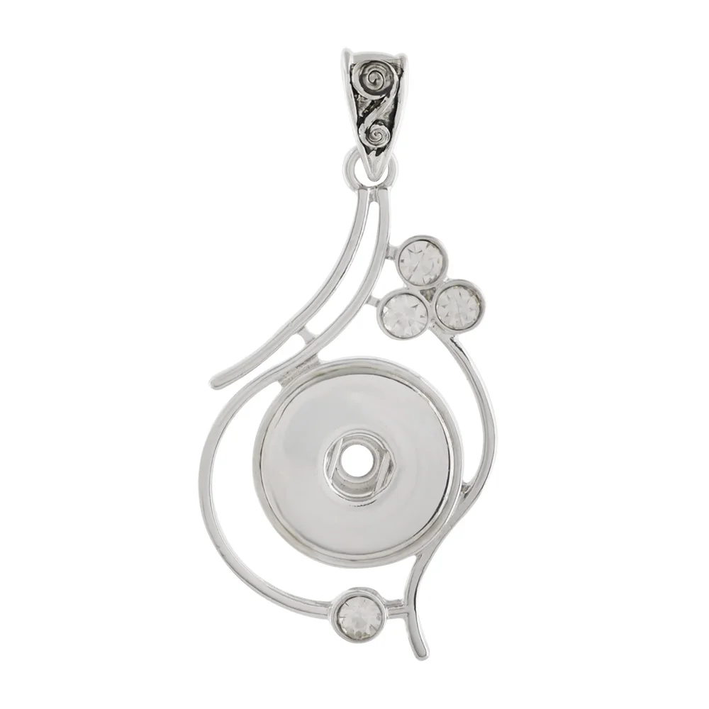 

2018 Newest Flower Rhinestone Snap Button Pendant Necklace Fit 18mm Buttons For Women Charm Fashion Interchangeable jewelry