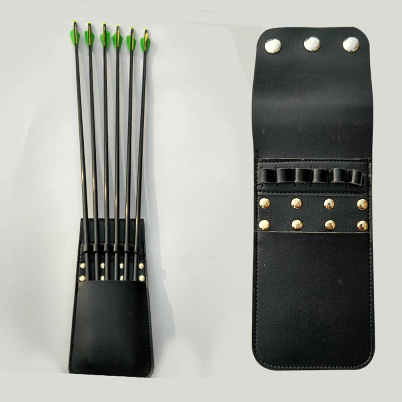 

New Leather Arrow Durable Portable Quiver Back Pocket Capable Of Loading 6 Arrows Holder Trouser Sack