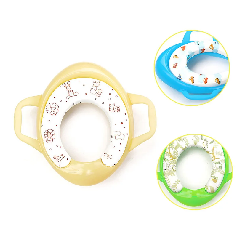 

Baby Eco-friendly Toilet Training Seat Plastic Soft Potty Children Trainer Assistant Potty Toilet Pad with Handle Kids Potty Pad