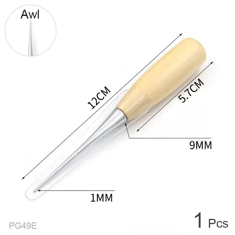 Leather Sewing Awl Wood Handle Drillable Pin Punching Hole Maker Stitching Overstitch Kit DIY Handcraft Work|Наборы ручных