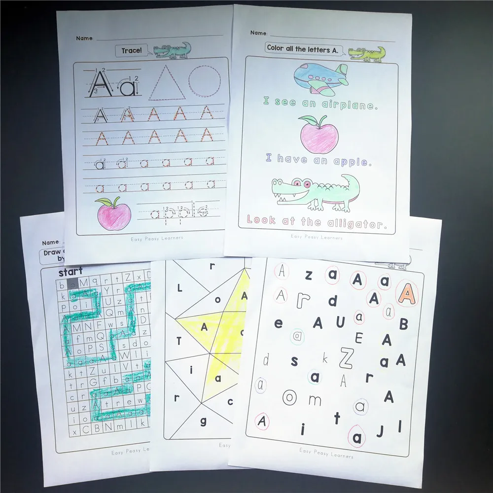 Lição de Casa Alfabeto Aprendizagem Prática Papel Inglês Workbook 130 Pçs 5 Plays Diversão Escrita Notebook Crianças Educação Brinquedos 26 2 Weddings & Events