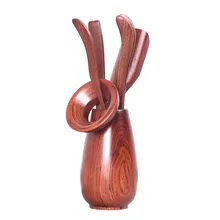 Аксессуары для чайной церемонии шесть джентльменов 6 шт. игла для чая Ложка клип твердой древесины черное дерево чайный набор кунг-фу