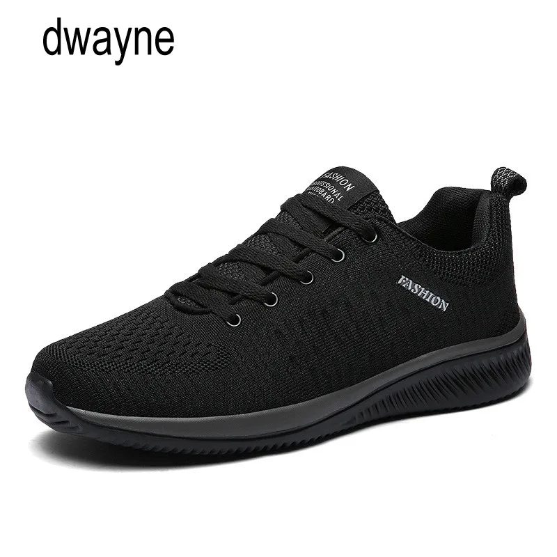 New Mesh Men Casual Shoes Lace-Up Men Shoes Summer Lightweight Comfortable Breathable Sneakers Tenis Feminino Zapatos Black uj89