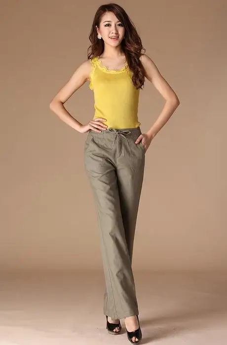 Новые летние-осенние женские повседневные брюки, женские тонкие свободные льняные брюки, плюс размер, S-4XL